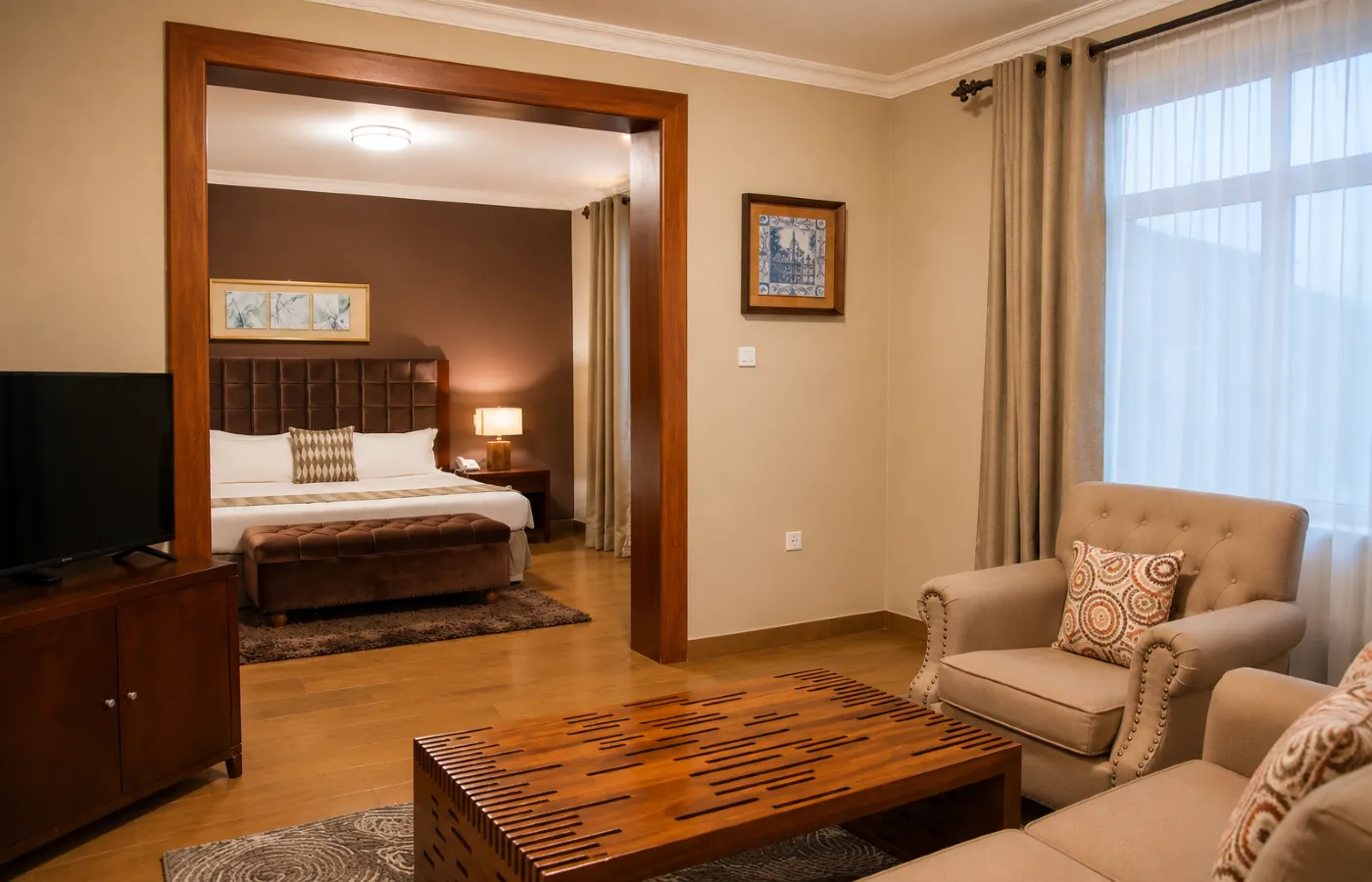 Suite Room furnishings at Silver Palm Hotel in Arusha